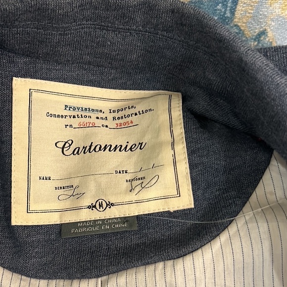 Anthropologie Cartonnier Heather Blue Knit Single Button Fitted Blazer - M - Picture 8 of 10